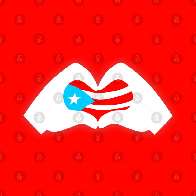 Puerto Rico Love Boricua Flag Heart Hands by bydarling