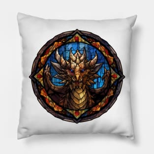 Stained Glass Dragon #8 Pillow