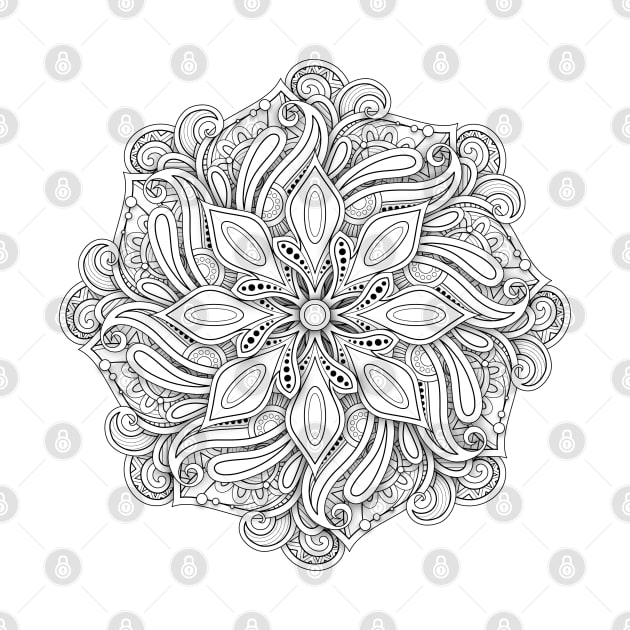 3d Monochrome Beautiful Decorative Mandala by lissantee