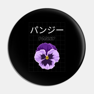 Pansy Flowers Minimalist Vintage Abstract Garden Pin