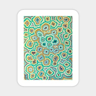 Zen Doodle Astrology Gold Dawn Magnet