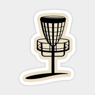 Minimalist Disc Golf Metal Basket Silhouette Art Magnet