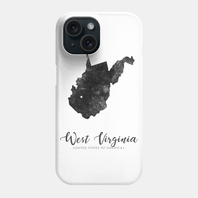 West Virginia state map Phone Case by StudioGrafiikka