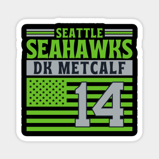 Seattle Seahawks Metcalf 14 American Flag Football Magnet