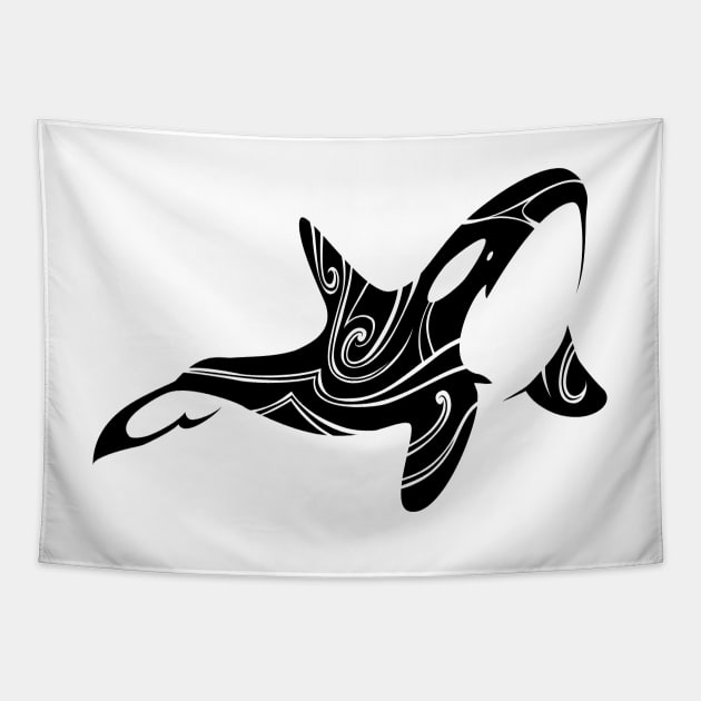 Tribal Orca Tapestry by TurkeysDesign