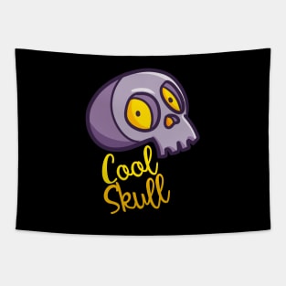 Funny scary purple skull Tapestry