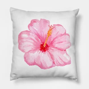 Pink hibiscus flower Pillow