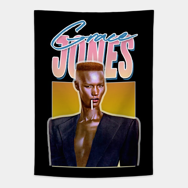 Grace Jones  80s Aesthetic Design Tapestry by DankFutura