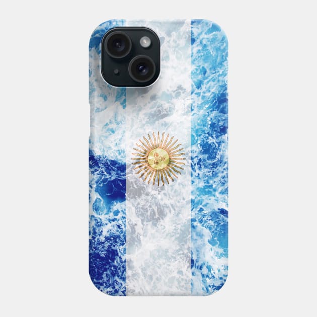 Flag of Argentina – Ocean Waves Phone Case by DrPen