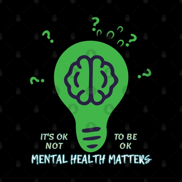 Mental Health Matters It's Ok Not To Be Ok Brain Question Mark by Owl Canvas