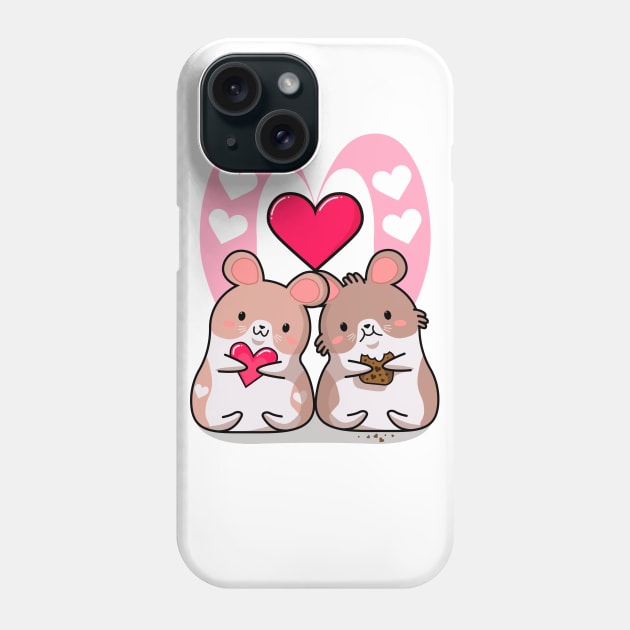 kawaii style, lovers mice, Valentine's day, cute kawaii mice. Phone Case by SK1X