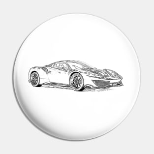 488 GTB Wireframe Pin