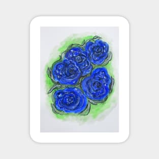 Blue Rose Fantasy Magnet