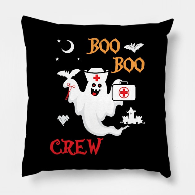 Boo Boo Crew ER EMT LPN Spooky Nurse Moonlit Bat. Pillow by Maxx Exchange