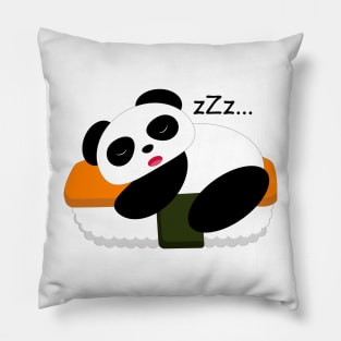 Panda sleeps top of sushi Pillow