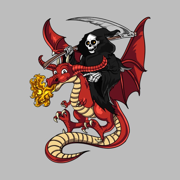 Grim Reaper Riding Dragon by underheaven