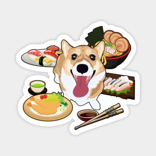 Japanese Food Corgi Magnet