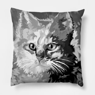 Black and white cat Pillow