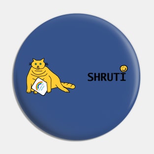 Shruti Cuddly Cat Essential Worker Rainbow Pin