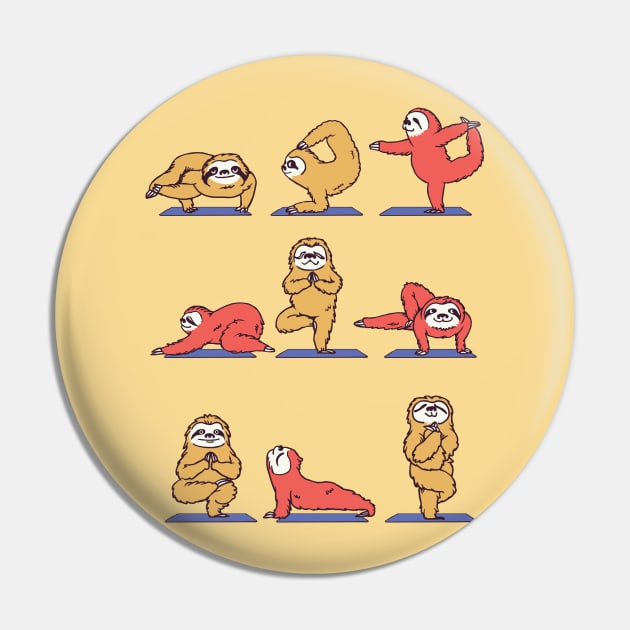 Sloth Yoga Pin by huebucket