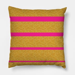 Gold Foil Stripes on Pink Pillow