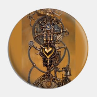 Steampunk mechanical heart Pin