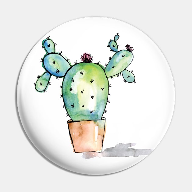 Watercolor Cactus Pin by Harpleydesign