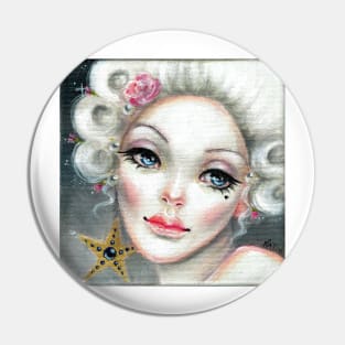 Marie Antoinette Star, glamorous icon, Original Painting Pin