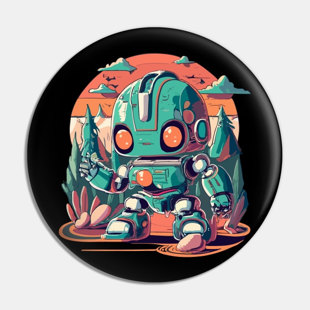 Chibi Mech Bot Pin by Mecha Design by MechaRon