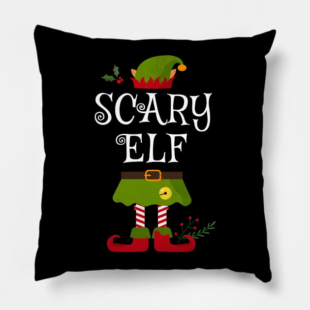 Scary Elf Shirt , Family Matching Group Christmas Shirt, Matching T Shirt for Family, Family Reunion Shirts Pillow by bkls