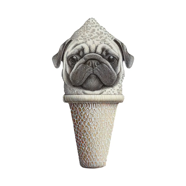 Ice cream cone pug by stkUA