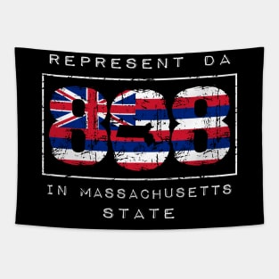 Rep Da 808 in Massachusetts State by Hawaii Nei All Day Tapestry