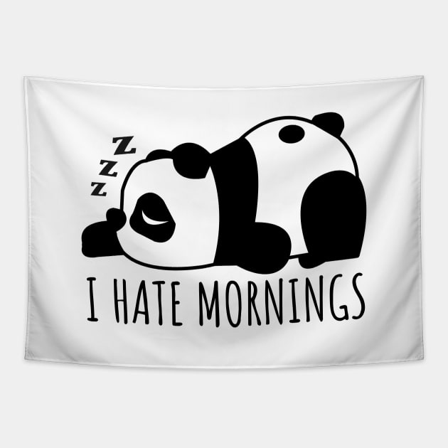 'I Hate Mornings' Funny Panda Gift Tapestry by ourwackyhome