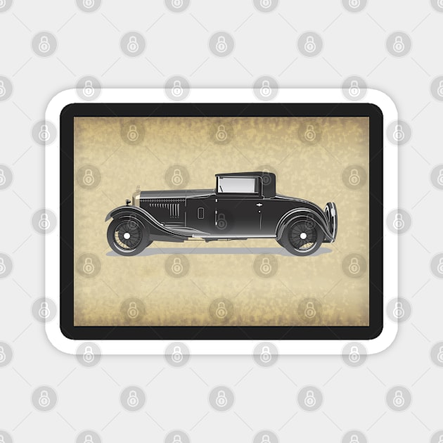 Retro Car Illustration Magnet by DesignWood Atelier