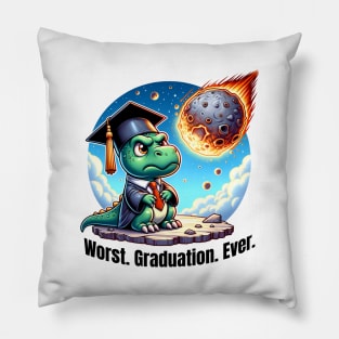 Worst Graduation Ever: Funny Dinosaur Pillow