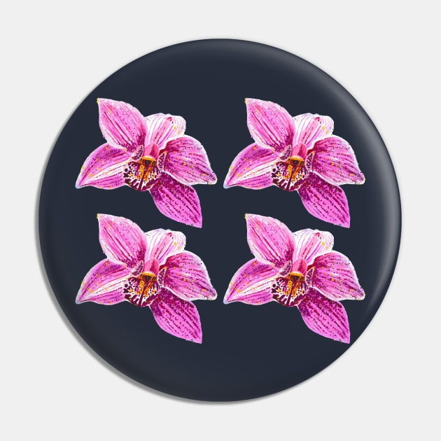 Cymbidium Orchid Pink Flower 3 Pin by nastiaart