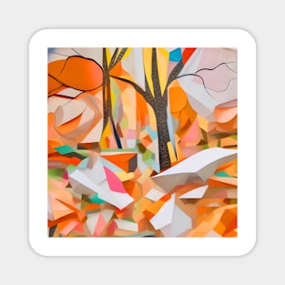 Abstract Stonescape with Trees Magnet