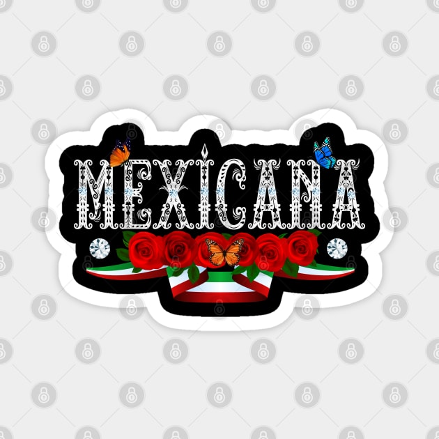 Playera Mexicana para mujer fiestas patrias Mexicana Pride mexican woman art Magnet by soccer t-shirts