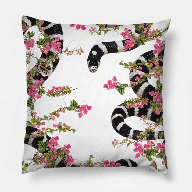 Snake Floral Pillow by ruifaria