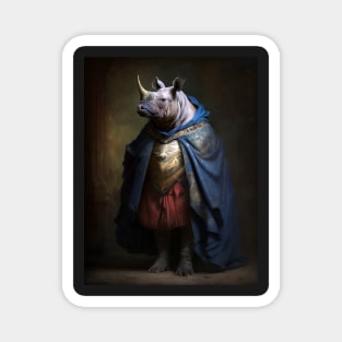 Royal Portrait of a Rhinoceros Magnet