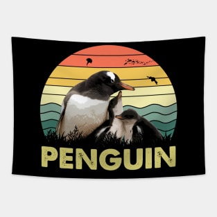 Arctic Aura Penguin Charm, Stylish Tee for Wildlife Devotees Tapestry