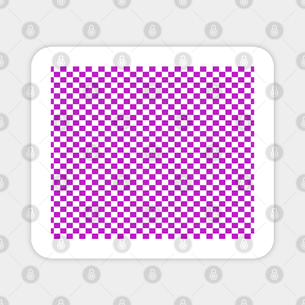 checkered Purple and White Magnet by DragonTees