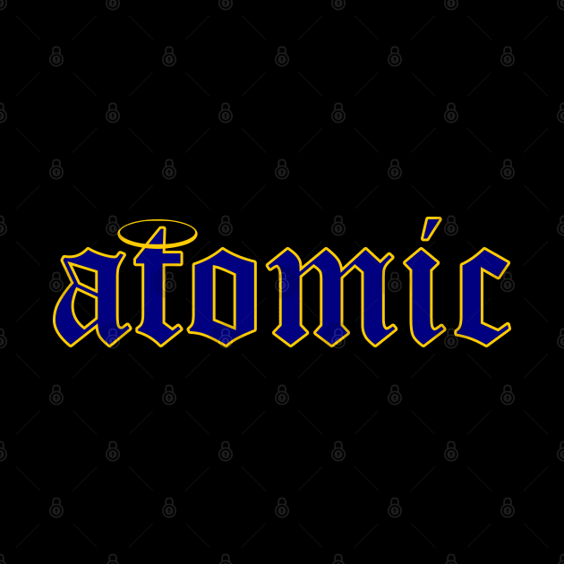 The eminence in shadow I am atomic cool streetwear typography design in Navy and Gold Color by Animangapoi