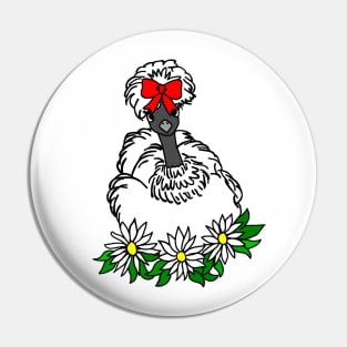 Silkie Showgirl Chicken Pin