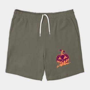 Melting Pumpkin Halloween Distressed Shorts