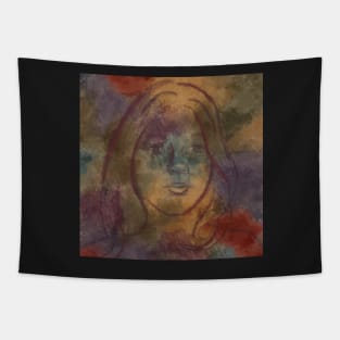 Abstract of young boy with long hair Tapestry