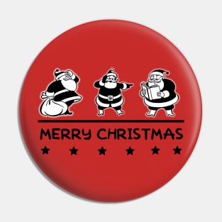 Triple Santa Christmas Pin