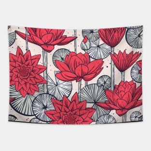 pattern with water lilies - lotus flowers. Tapestry