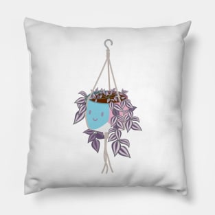 tradscantia plant in trans pride masc pot Pillow