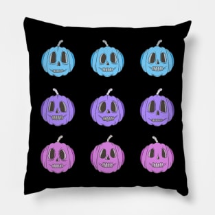 Purple Halloween pumpkin Day of the Dead Candy Skulls Pillow